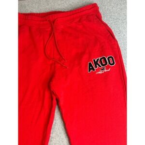 AKOO Mens Red Logo Sweatpants XXL A King Of Oneself Joggers Fleece Streetwear